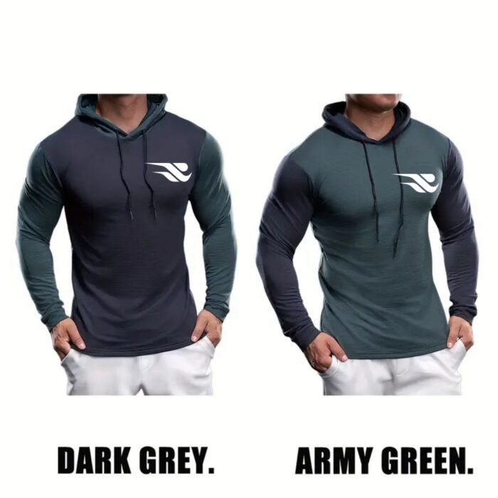 TOMCOBY Flex-Fit Long Sleeve Hooded Tee