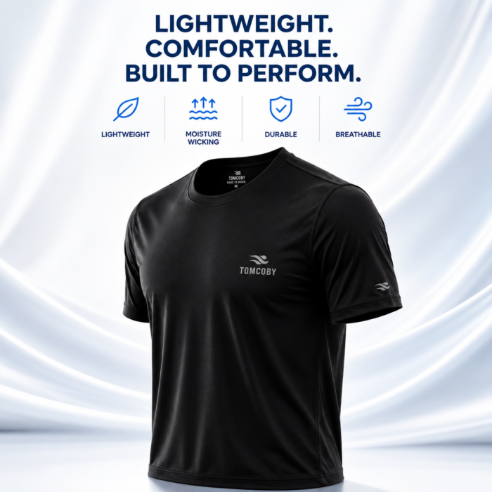 Tomcoby Performance Crew Neck T-Shirt – Black