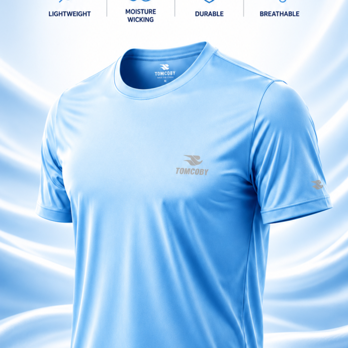 Tomcoby Performance Crew Neck T-Shirt – Sky Blue